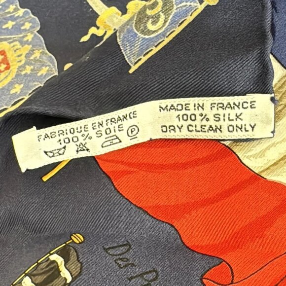 Auth HERMES Petit Carre - Navy Yellow Multi Scarf - Picture 4 of 4